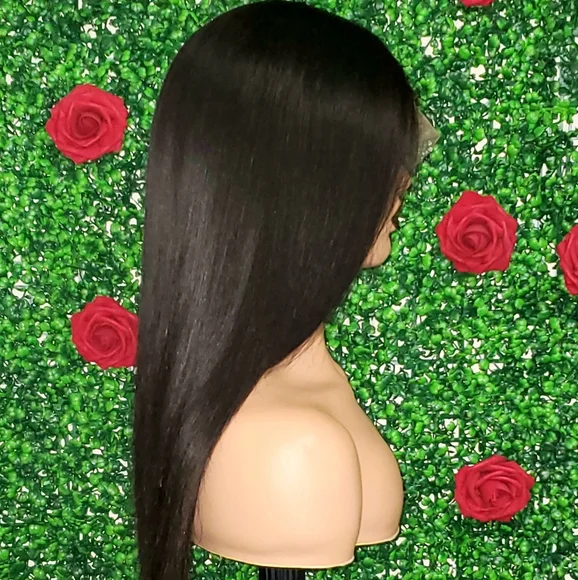 18" Raw Virgin Burmese Straight Full Lace Wig - Picture 2 of 10
